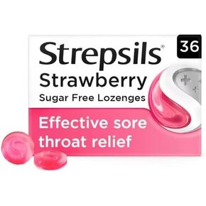 Strawberry Lozenges Suger Free, 36 Total Lozenges