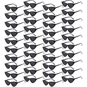 Matcheck 40 Pack Retro Style Sunglasses Bulk Cateye Rectangle Glasses Wholesale Black Women Square Eyewear Party Favor Shades