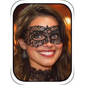 Masquerade Mask Set Black Lace Mask Mesh Long Gloves Halloween Party Vampire Masquerade Accessories for Women 2 Pcs