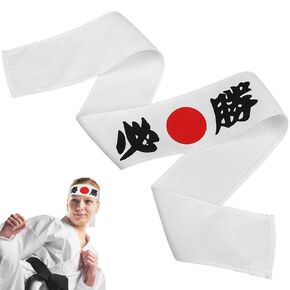 Noleitoy Hachimaki عقال الساموراي ياباني أبيض النصر رئيس لرأس أزياء الشيف باندانا السوشي ، والفنون القتالية واللياقة البدنية (جهاز كمبيوتر واحد)