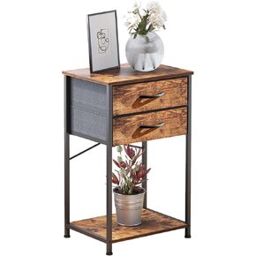 Small Printer Table for Home Office, Tall Side Table with Storage,3-Tier Printer Stand with Drawer,Nightstands for Bedroom, End Table for Living Room