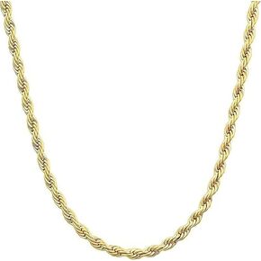 Real 14K Yellow Gold Solid Rope Chain Necklace for Women and Men Jewelry with Lobster Clasp, 1.55-3.05mm, 16-30inch in Saudi Arabia