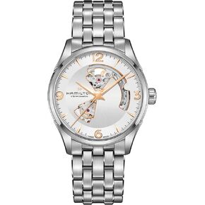 Hamilton Watch Jazzmaster Open Heart Swiss Automatic Watch 42mm Case, Silver Dial, Silver Stainless Steel Bracelet (Model: H32705151)