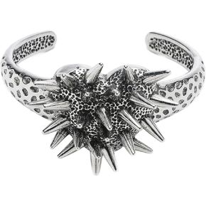 Gothic Punk Heart Spike Bracelet - Stainless Steel Thorns Studded Cuff Bangle - Hip Hop Rock Bangle Jewelry