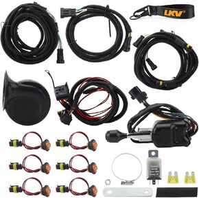 LKV UTV Turn Signal Kit with Horn - Plug and Play, ATV Street Legal with Column Turn Switch and Hazard, Amber LED Blinker Kit Compatible with Polaris Ranger RZR, Can-Am, Kawasaki, CFMOTO, Arctic Cat
