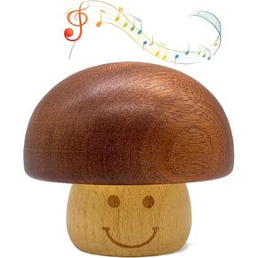Castle in The Sky Wooden Music Box, Wind up Smiley Mushroom Decor, Mechanism Vintage Engraved Musical Box, Gift for Anniversary, Birthday, Christmas, Thanksgiving