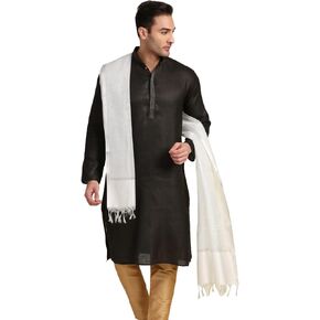 حرير الرجال دوباتا ل Kurta/Sherwani/Achkan الفضة الحرة