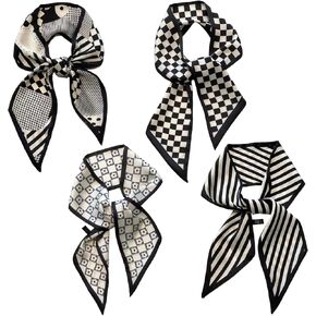 4 Pcs Purse Scarf For Handbags, Multifunctional Bag Scarf For Handbags, Classic And Fashionable, Can Be Given As Gifts To Family And Friends, 35.4 * 2.75 * 0.39 inches (Black)