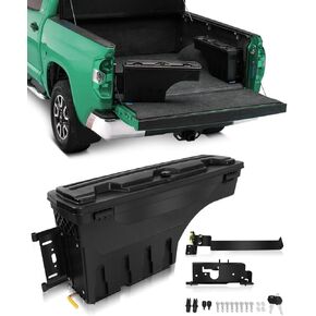 Scitoo Truck Bed Bed Box 180 ° صندوق أدوات الدوران مناسب لعام 2002-2010 ل Dodge RAM 1500/2500/3500،2011-2018 لـ RAM 1500/2500/3500 يسار الجانب الأسود