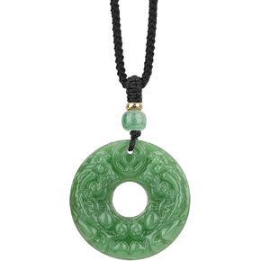 Feng Shui Pi Xiu Necklace – Double-Sided Carved Nephrite Jade Pendant, Symbolizing Good Luck and Prosperity, Great Gift for Career Success.