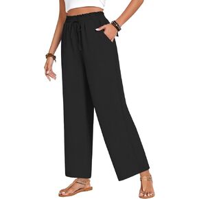 Bestbee 2025 Spring Business Disual Pants for Women ، سراويل طويلة ذات سراويل طويلة عالية الخصر متماسكة بسكويتات مع جيوب