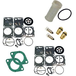 Venom Premium Dual Mikuni Carburetor Rebuild Kit (for Sea-Doo) مع مقعد الإبرة وفاصل كربوهيات وفاصل المياه/مرشح الوقود يناسب KIT 1996-97 GSX & XP/1995-97 GTX/1997-99 SPX مجموعة كاملة