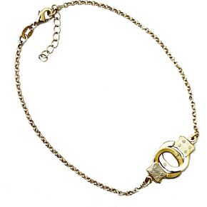 أخمص القدمين حلقات وأشياء من Anklet 18k الذهب ملء يدوية سحر الكاحل | 10 "طول | سلسلة رولو مع قفل مخلب جراد البحر | تصميم للجنسين