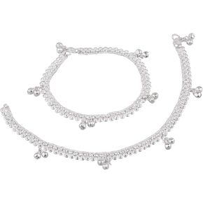 Efulgenz Oxidized Silver Anklets Indian Indian Jewelry Boho Anklets Barefoot Sandals Ankle Bracelet Payal Anklet Set