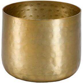 Serene Spaces Living Antique Brass Look Gold Hammered Pots: Stylish Indoor Planter, Decorative Accent for Potted Plants, Gold Flower Vase - Perfect for Weddings or Centerpieces, Medium