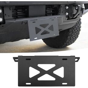 Front License Plate Bracket Holder Compatible with 2021-2025 Ford Bronco HD Modular Bumper Accessories, License Plate Frame Relocation Mount