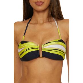 Trina Turk Women's Serena Bandeau Bikini Top, Adjustable, Tie Back, Swimwear Separates