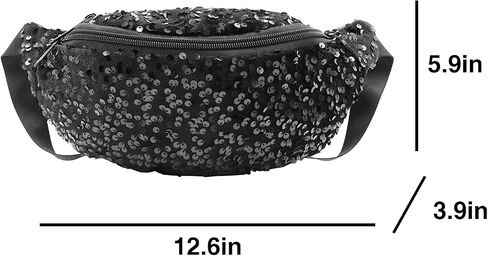Women Girls Fanny Pack Fanny pack equins cercin crossbody belt balcs for Sports Daily ، Black a# in Saudi Arabia