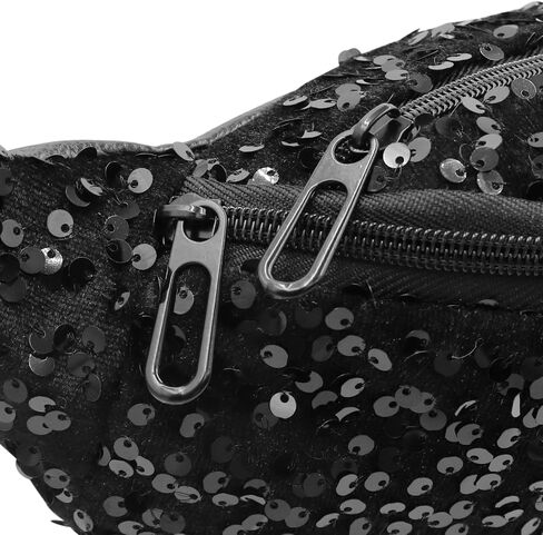 Women Girls Fanny Pack Fanny pack equins cercin crossbody belt balcs for Sports Daily ، Black a# in Saudi Arabia