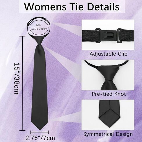 Ties for Women, Womens Tie Pre-Tied Clip on Necktie for Women Girls Shirt Uniform Suit Business School Party Church in Kuwait