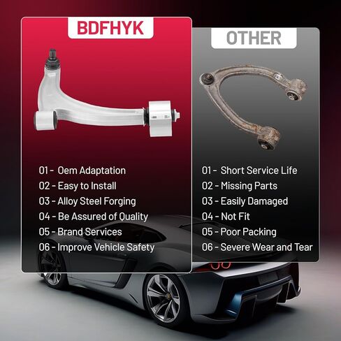 BDFHYK الأمامي الأمامي الأيمن السفلي ذراع 1pcs ، مع مفصل الكرة والجلبة متوافقة مع 2004-2012 شيفروليه ماليبو ، 2005-2010 بونتياك G6،2007-2009 Saturn Aura K620180 in Kuwait