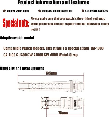 XIW Compatible for 16mm Casio 10493622 GA-1000 GA-1100 GW-A1000 GW-A1100 GW-4000 G-1400 GWA-1000 Resin Watch Band Replacement for women Wirstband Strap men wirst Bracelet in Kuwait