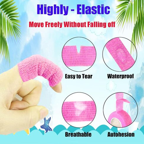 6 Pack 2 Inches Self Adhesive Bandage Wrap Vet Wrap for Pets, Stretch Self Adherent Tape Cohesive Wrap for Athletic, Sports, Wrist and Ankle(Bright Colors) in Saudi Arabia