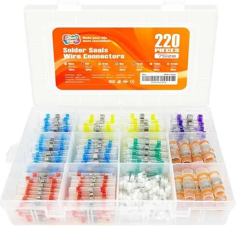 120 قطعة (7 مقاسات) مجموعة موصلات أسلاك اللحام المنكمشة بالحرارة عدة أسلاك إصلاح الأسلاك المقاومة للماء، موصلات الأسلاك المنكمشة بالحرارة، موصلات بعقب الأسلاك، موصلات الأسلاك، موصلات الأسلاك المنكمشة بالحرارة in Kuwait
