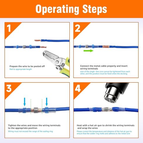 120 قطعة (7 مقاسات) مجموعة موصلات أسلاك اللحام المنكمشة بالحرارة عدة أسلاك إصلاح الأسلاك المقاومة للماء، موصلات الأسلاك المنكمشة بالحرارة، موصلات بعقب الأسلاك، موصلات الأسلاك، موصلات الأسلاك المنكمشة بالحرارة in Kuwait