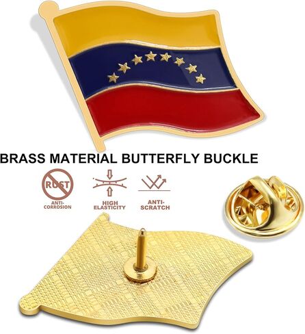 12/50/100Pcs Bolivarian Republic of Venezuela Flag Pins Bulk Enamel Souvenir- Metal Venezuela Lapel Pin Brooch Badge for Men Women Clothes Bags Hats in Saudi Arabia