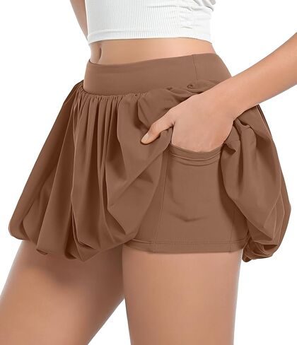 OVESPORT Tennis Skirt Women's Bubble Golf Skirt for Sports Running with Pockets Sports Skorts Pickleball in Kuwait