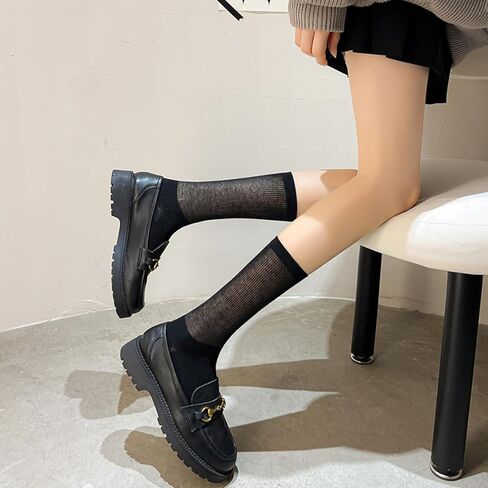Triplewood Summer Sheer Knee High Socks Stockings for Women Girls Y2K Seamless Calf Socks in Kuwait