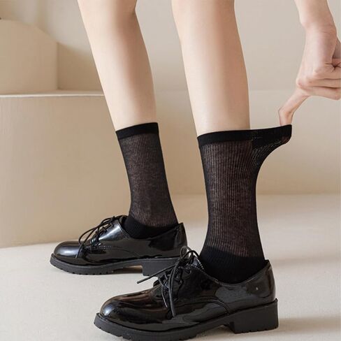Triplewood Summer Sheer Knee High Socks Stockings for Women Girls Y2K Seamless Calf Socks in Kuwait