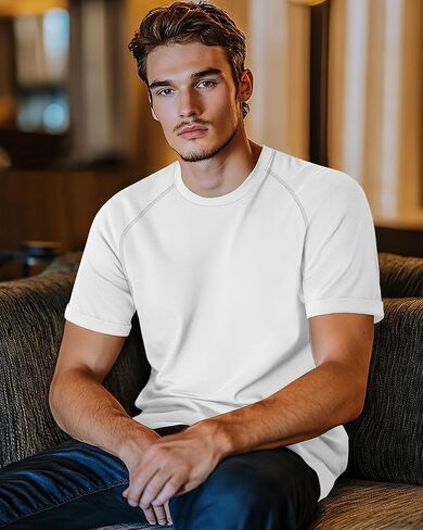 3 حزمة من القمصان القطنية الكبيرة والطويلة L-5XL تمرين Raglan القمصان القصيرة القمصان الرياضية TEES الصيف غير الرسمية in Saudi Arabia