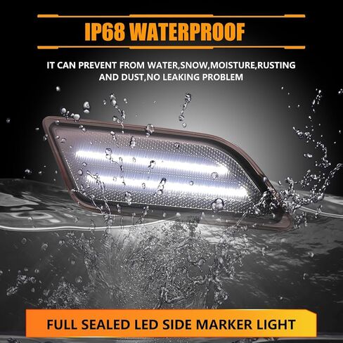 Front Fender LED Side Marker Lights for 2012-2014 Mer-cedes Ben-z W204 LCI C250 C300 C350 C-Class, Smoked Lens Side Bumper Marker Lamps, White LED Side Markers Turn Signal Lights, 2 PCS in Saudi Arabia
