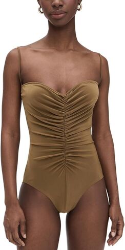 Norma Kamali Women's Strapless Shirred Front Mio One Piece in Saudi Arabia