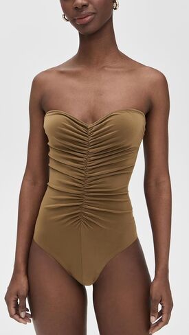 Norma Kamali Women's Strapless Shirred Front Mio One Piece in Saudi Arabia