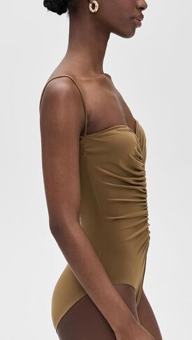 Norma Kamali Women's Strapless Shirred Front Mio One Piece in Saudi Arabia