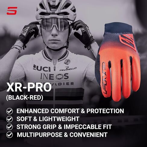 XR Pro Cycling Gloves, Unisex Racing and Riding Gloves for MTB, BMX, and More – Black, Black-Red, Camo Blue, 2XS-3XL in Saudi Arabia
