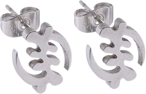 Stainless Steel Adinkra Gye Nyame Symbols of West Africa Design Earrings in Saudi Arabia