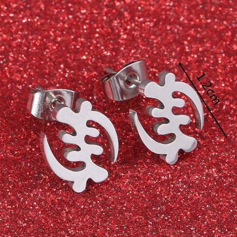 Stainless Steel Adinkra Gye Nyame Symbols of West Africa Design Earrings in Saudi Arabia