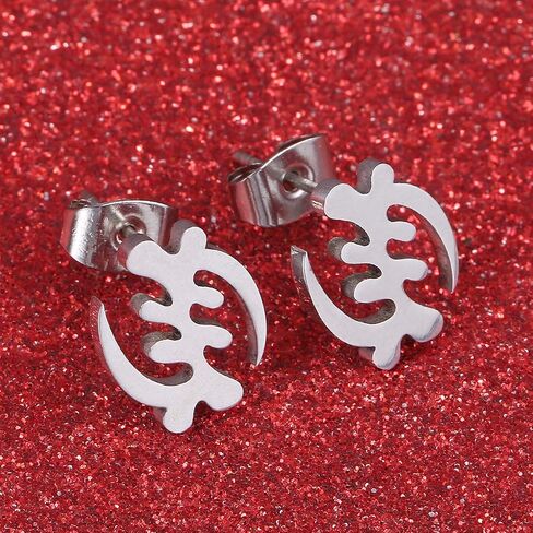 Stainless Steel Adinkra Gye Nyame Symbols of West Africa Design Earrings in Saudi Arabia