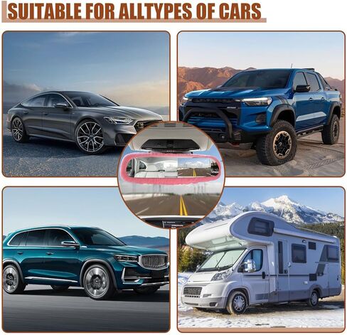 Elastic Plush Auto Rear View Mirror Protector - Stretchy Comfortable Car Rearview Mirror Cover - Automotive Interior Rearview Mirror Decorations - Car Mirror Accessories Universal for Vehicles (Pink) in Kuwait