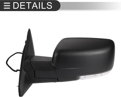Motoforti Tow Mirrors, Chrome Plated Trailer Towing Side Mirrors, for Dodge for Ram 1500 2500 3500, Power Heated Glass Turn Signal Temperature Sensor Manual Folding, 68147863AS/68147863AQ in Saudi Arabia