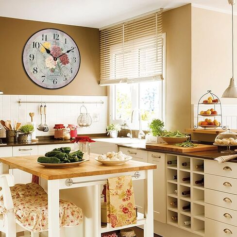 8 Inch Wall Clock Coastal Seashell Starfish Beach Decorative Clocks, Silent Non Ticking Battery Operated Palm Tree Wall Clock for Bedroom/Living Room/Kitchen in Kuwait