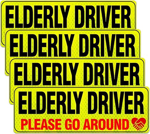 4pcs كبار السائقين مغناطيس للسيارة ، سائق مسن عاكس ، يرجى الالتفاف حول ملصق المصد المغناطيسي ، وعلامة سلامة السائقين القابلة للإزالة من الطقس القابل للإزالة in Kuwait