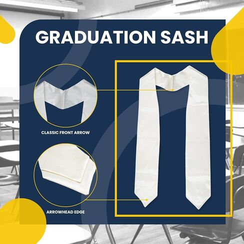 Graduation Stole 70" Long, Plain Graduation Sash for School, College, Honor Sash for Students, Unisex, Girls and Boys in Saudi Arabia