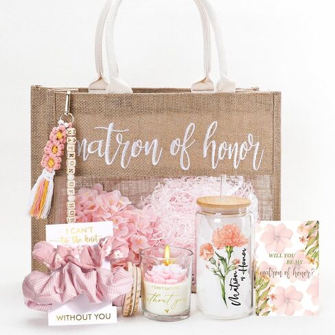 Maid of Honor Proposal Gifts Bag,Will You Be My Maid of Honor Tote Bag Glass Cup Proposal Gifts for Wedding Day in Saudi Arabia