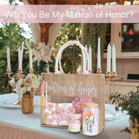 Maid of Honor Proposal Gifts Bag,Will You Be My Maid of Honor Tote Bag Glass Cup Proposal Gifts for Wedding Day in Saudi Arabia