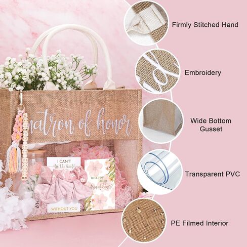 Maid of Honor Proposal Gifts Bag,Will You Be My Maid of Honor Tote Bag Glass Cup Proposal Gifts for Wedding Day in Saudi Arabia